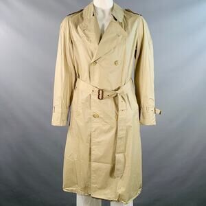 PIERRE BALMAIN Vintage Size XL Beige Cotton Double Breasted Trench Coat